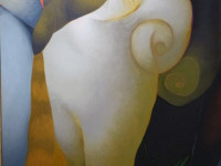 Mario Toral - Chile 1934 - Cuerpo con espirales - oleo sobre tela - 121 x 91 cms - 1987
